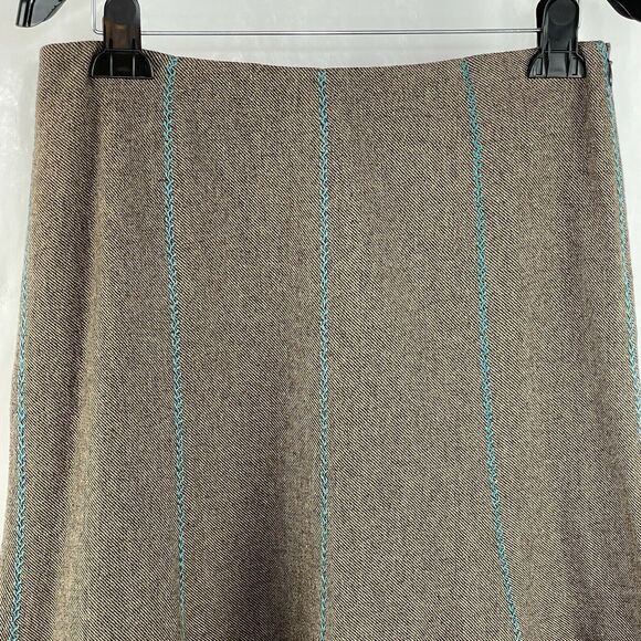 Tibi Tweed Lace Trim Hem Wool Blend Flare Skirt NWOT Size 4 - Picture 3 of 9